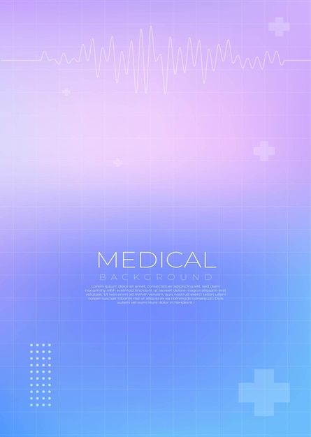modern gradient medical background with ecg line and abstract cross symbols