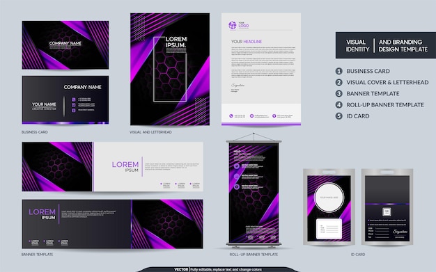 Modern Gradient mock up set and visual brand identity with abstract overlap layers background Vector illustration mock up for branding cover card product event banner website