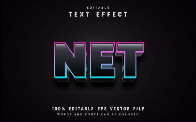 Modern gradient net text effect