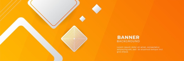 モダンなグラデーションオレンジと黄色の抽象的なバナーの背景デザインテンプレート