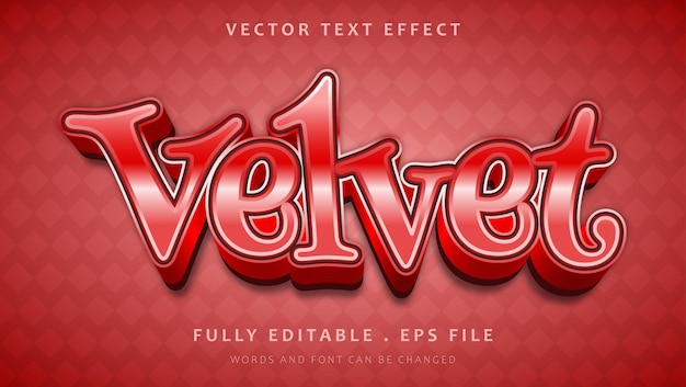 Modern Gradient Red Velvet Editable Text Effect Design Template