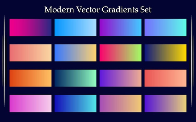 Vector modern gradient set design