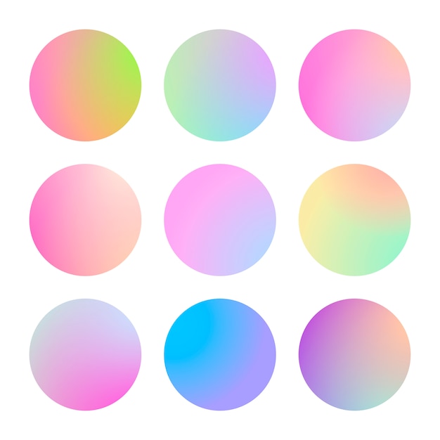 Modern gradient set with round abstract backgrounds. colorful fluid cover