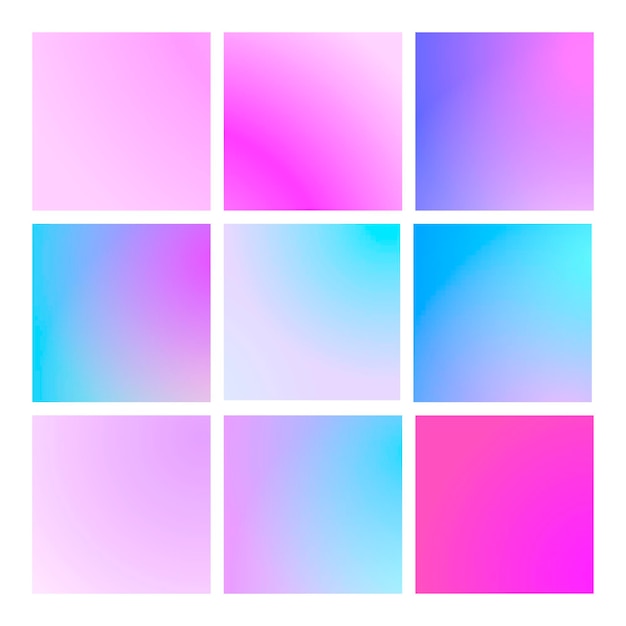 Set gradiente moderno con sfondi astratti quadrati