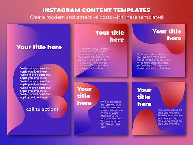 Modern gradient social media templates