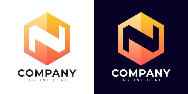 Modern gradient style letter n logo template