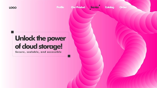 Modern gradient trendy style landing page tamplate design for web