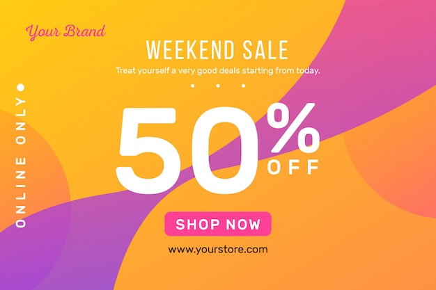 Modern Gradient Yellow Online Sale banner template