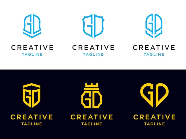 Vector modern grafisch ontwerp logo set, gd inspirerend logo ontwerp voor alle bedrijven. -vectoren