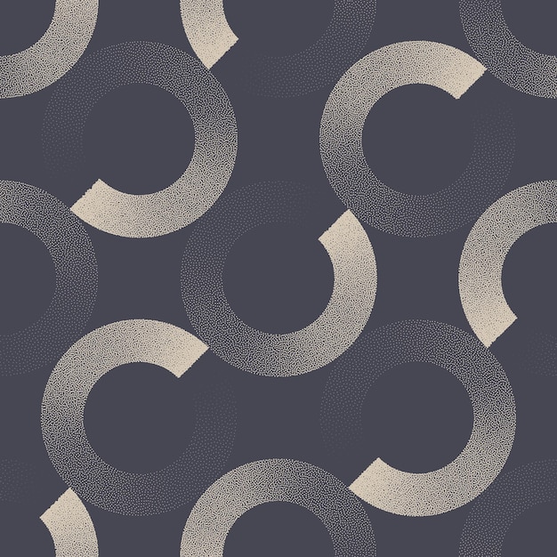 Modern Graphic Circles Trendy Seamless Pattern Vector Dotted Abstract Background