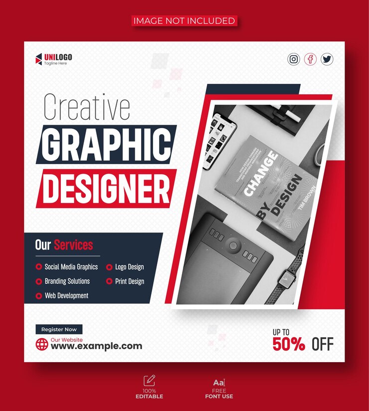 Vector modern graphic design service or corporate social media post and instagram post template