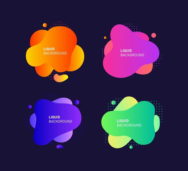 Modern graphic elements vector gradient abstract banners with flowing liquid shapes vector