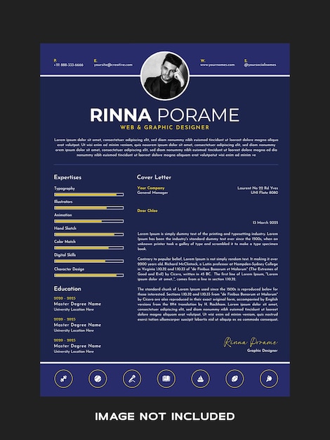 Vector modern graphics resume cv