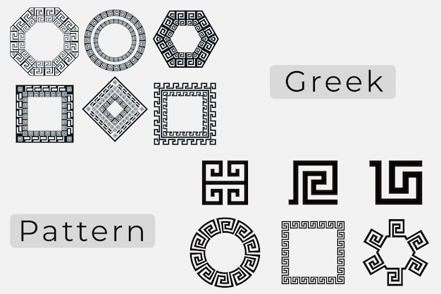 Vector modern greek abstract geometric pattern background free vector