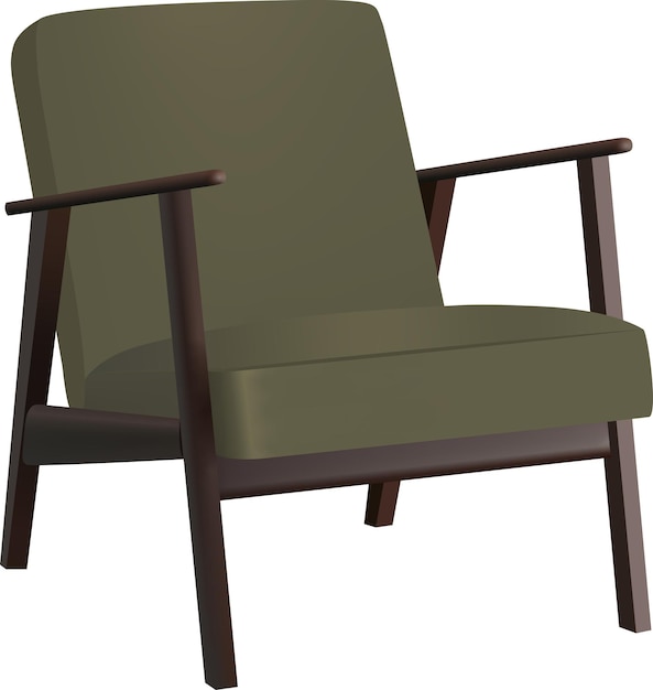a modern green armchair isolated
