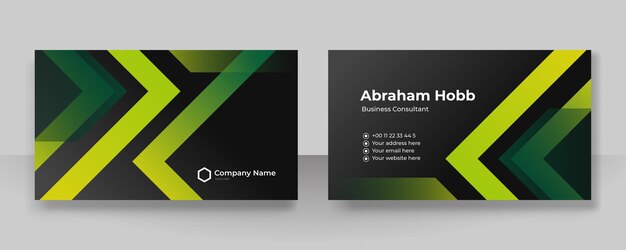 Vector modern green and black business card design template