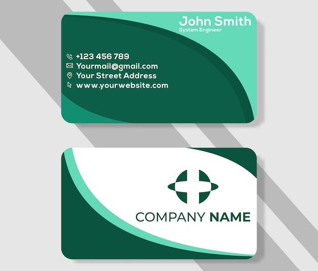 Vector modern green business card identity design