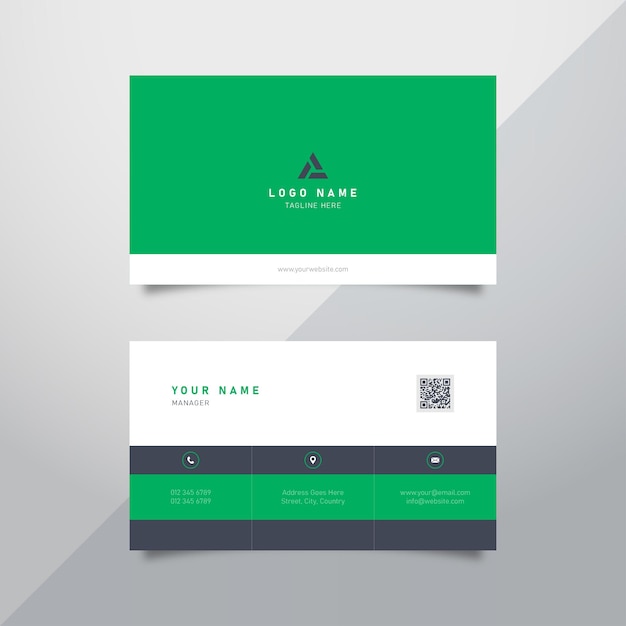 Вектор Современный зеленый шаблон визитной карточки