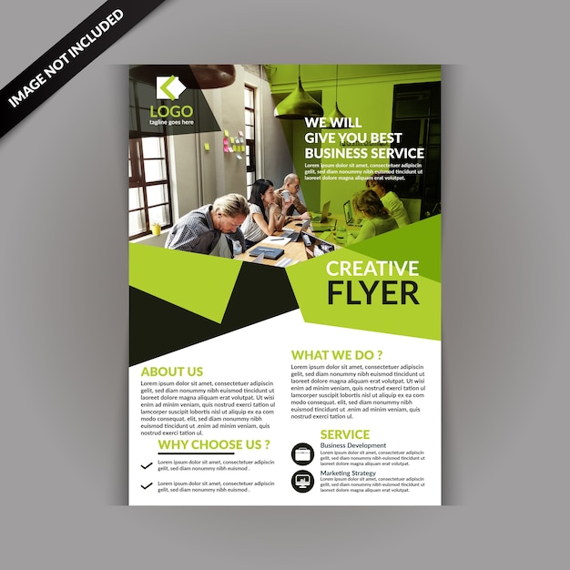 Vector modern green business flyer template