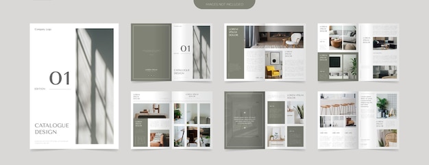 modern green catalogue layout design template
