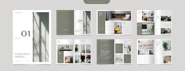 Vector modern green catalogue layout design template