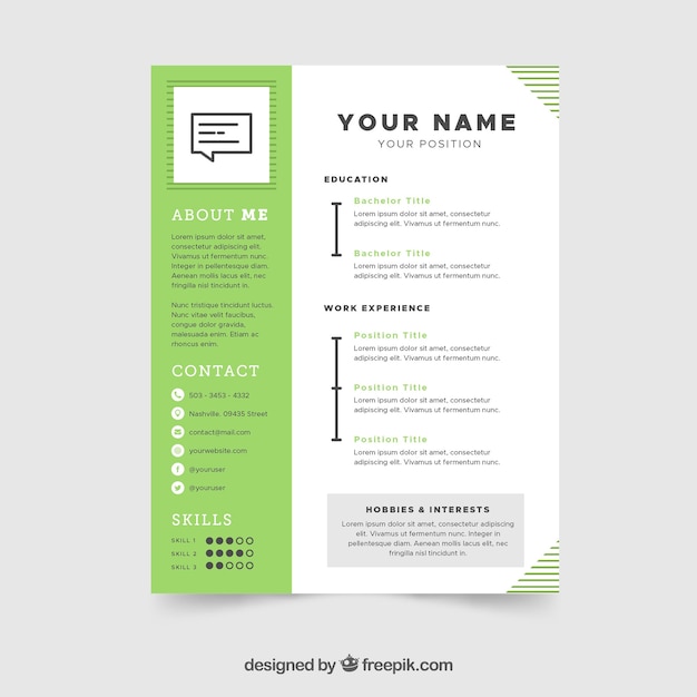 Modern green curriculum template