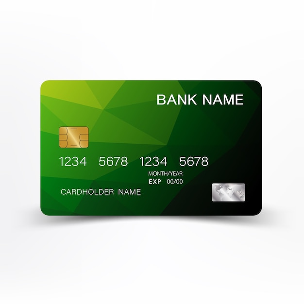 Modern green  debit card.