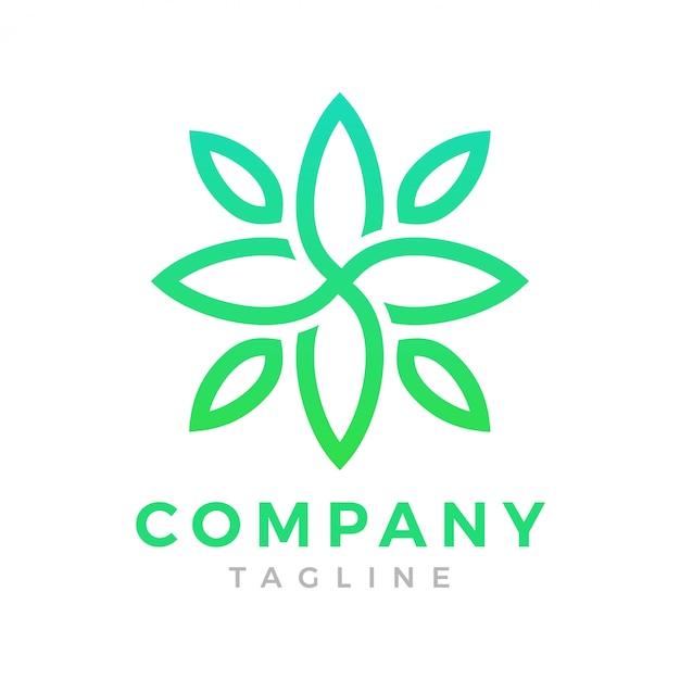 Modern green flower logo