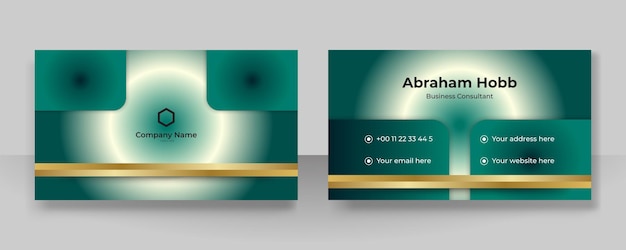 Modern green gold business card creative and clean business card template