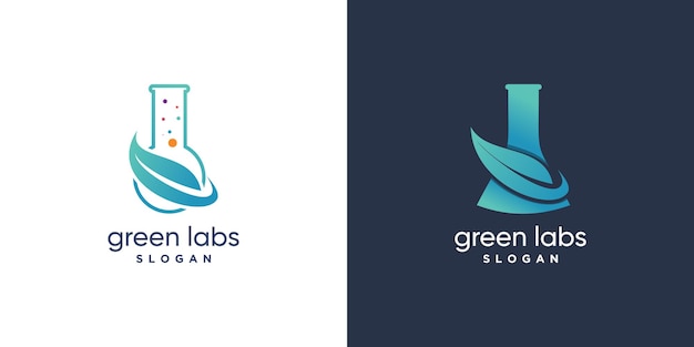 Modern green labs logo design vector collection