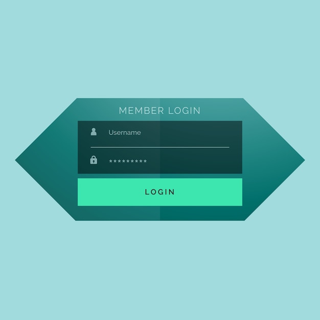 Vector modern green login form template