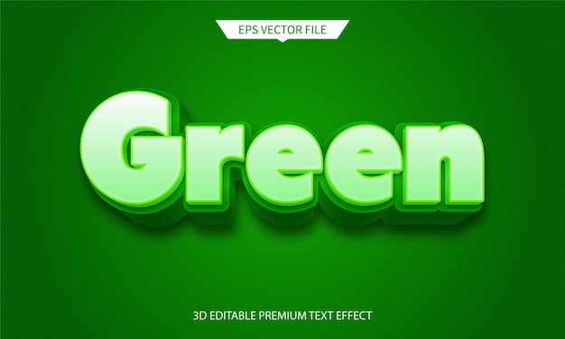 Modern Green and nature colored 3d editable text effect