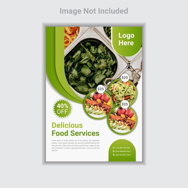 Vector modern green restaurant food flyer template