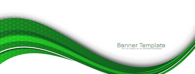 Vector modern green wave style banner template design