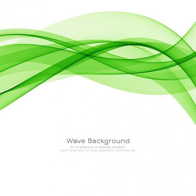 Vector modern green wave stylish background