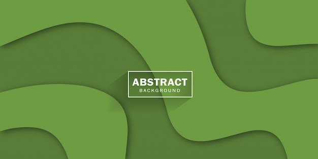 Modern green with abstract stylish wavy shapes and 3d relief for banner design.