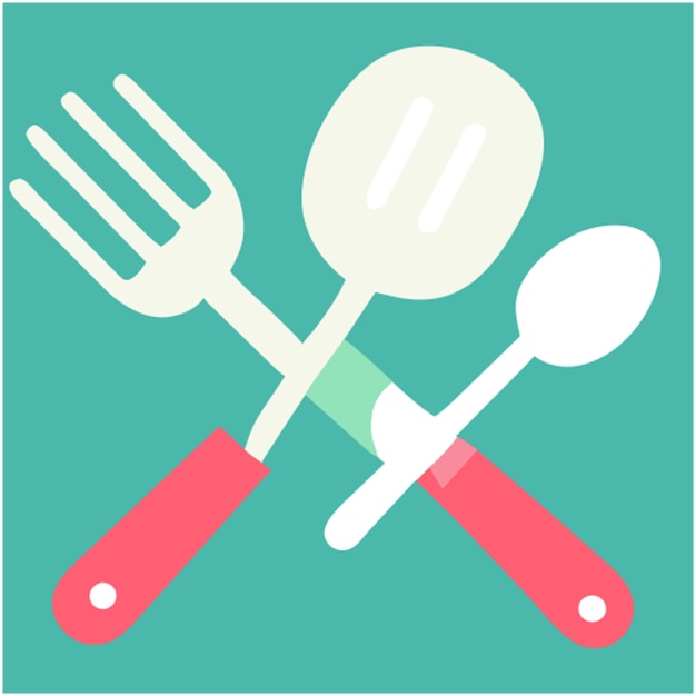 modern grilling utensils icon colored shapes