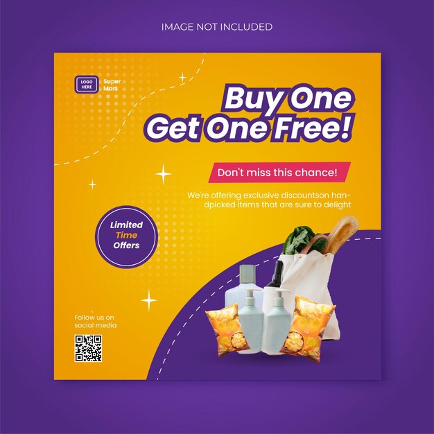 modern grocery store and supermarket social media post template 3