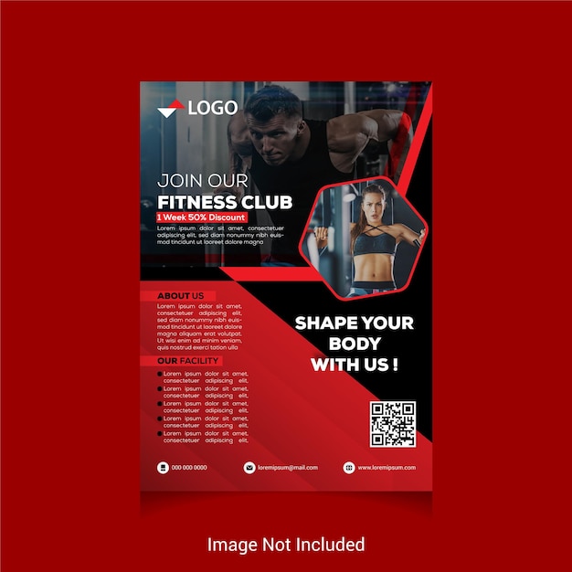 Modern gym fitness  flyer template