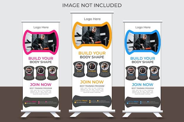 Modern gym or fitness flyer template