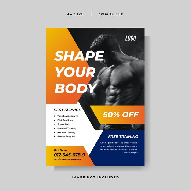 Vector modern gym fitness flyer vector template