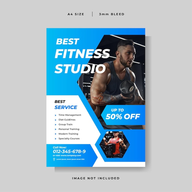 Modern Gym Fitness Flyer Vector template