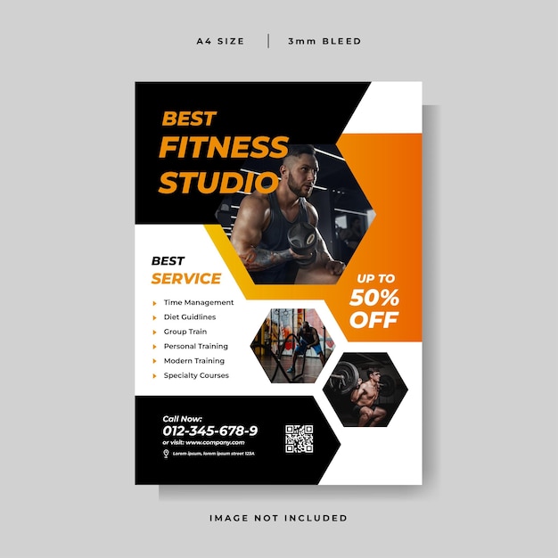 Modern Gym Fitness Flyer Vector template