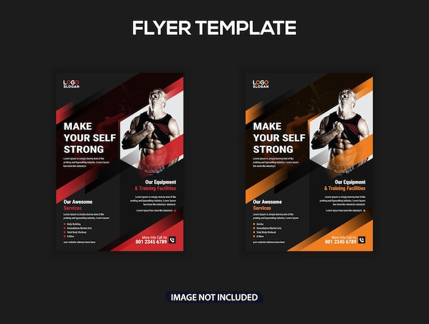 Modern gym flyer poster template