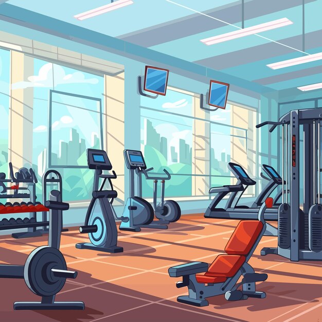 Modern gym interior center