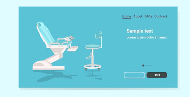 Vector modern gynecological chair landing page