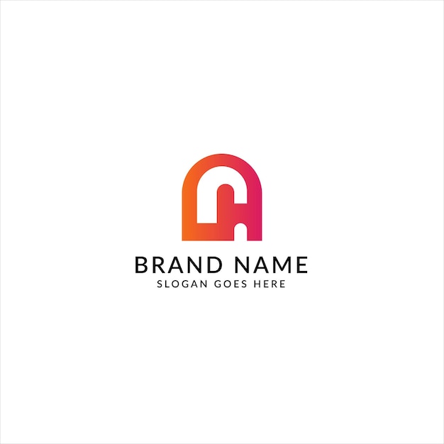 modern A H monogram logo design template