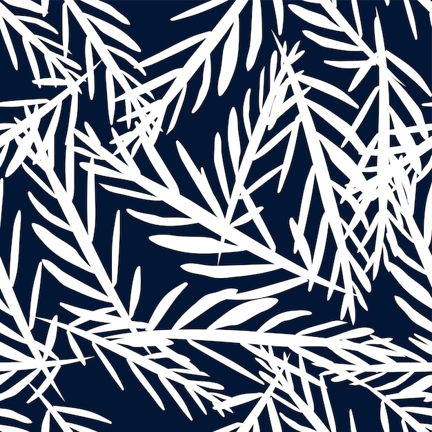 Modern hand draw leafs bsckground pattern seamless