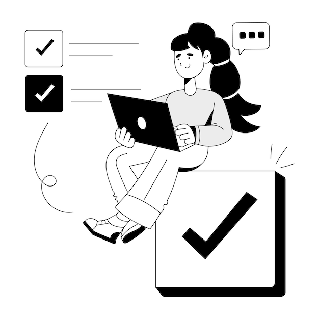 Modern hand drawn illustration of user survey