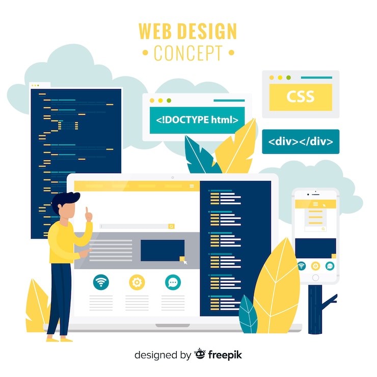 Vector modern hand drawn web design concept